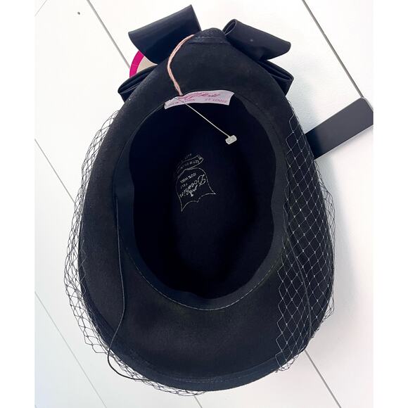 VTG 60’s Black Wool Hat Designed by Sylvia New York / St. Louis - Picture 9 of 15